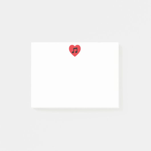 音楽ノートのハートのポスト・イット ポストイット (正面)