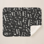音楽ノートのパターン（白黒） シェルパブランケット (正面(横))