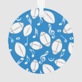 音楽ノートのフットボール オーナメント (裏面)