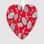 音楽ノートのフットボール オーナメント (正面)