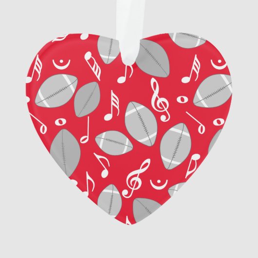 音楽ノートのフットボール オーナメント (裏面)