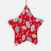 音楽ノートのフットボール セラミックオーナメント (右)