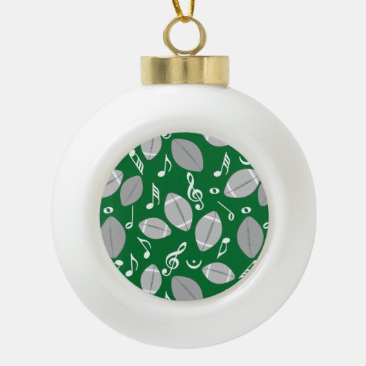 音楽ノートのフットボール セラミックボールオーナメント (正面)