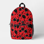音楽ノートのフットボール プリントバックパック (正面)