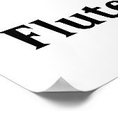 音楽ノートのフルート赤いハートが大好き ポスター (角)