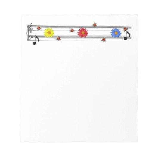 音楽ノートのメモ帳 ノートパッド (正面)