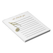 音楽ノートのライン付きメモ帳 ノートパッド (アングル)