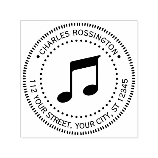 音楽ノートのラウンド名差出人住所 セルフインキングスタンプ (デザイン)