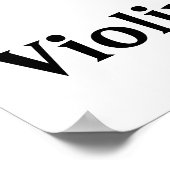 音楽ノートのヴァイオリン赤いハートが大好き ポスター (角)