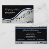 音楽ノートの名刺の~の青 名刺 (正面/裏面)