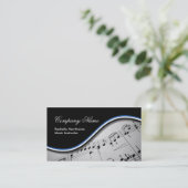 音楽ノートの名刺の~の青 名刺 (スタンド正面)