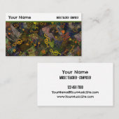 音楽ノートの抽象芸術背景プロフェッショナル 名刺 (正面/裏面)