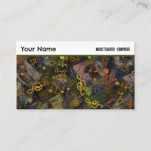 音楽ノートの抽象芸術背景プロフェッショナル 名刺 (正面)