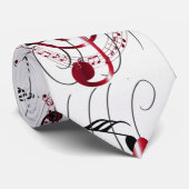 音楽ノートの渦巻の明るく赤い音楽的な記号 ネクタイ (ロール)