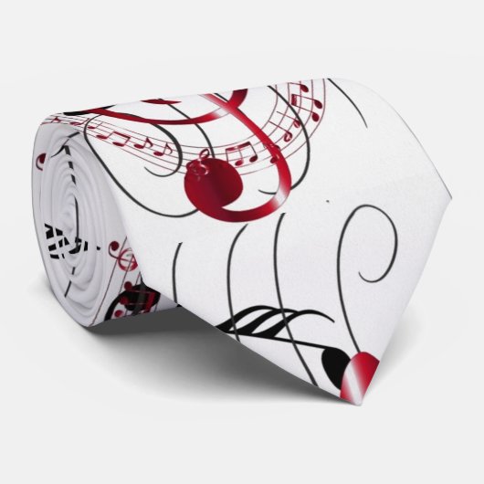 音楽ノートの渦巻の明るく赤い音楽的な記号 ネクタイ (ロール)