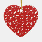 音楽ノートの白 セラミックオーナメント (正面)