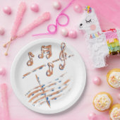 音楽ノートの紙皿9INCH ペーパープレート (パーティー)