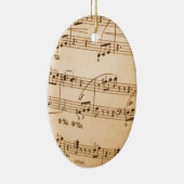 音楽ノートの背景 セラミックオーナメント (右)