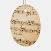 音楽ノートの背景 セラミックオーナメント (裏面)