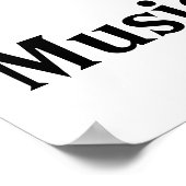 音楽ノートの音楽赤いハートが大好き ポスター (角)