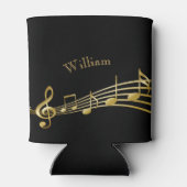 音楽ノートの黒い金ゴールド名 缶クーラー (裏面)