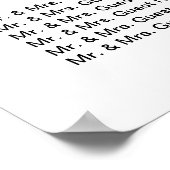 音楽ノートエレガントミュージカルの結婚シーティングチャート ポスター (角)