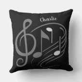 音楽ノートカスタム文字装飾用クッション クッション (裏面)