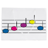 音楽ノートカラフルかわいらし ラージペーパーバッグ (裏面)