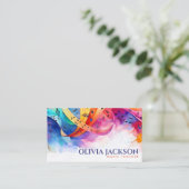 音楽ノートカラフルの水彩 名刺 (スタンド正面)