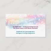 音楽ノートカラフルの水彩 名刺 (裏面)