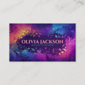 音楽ノートカラフルの水彩 名刺 (正面)