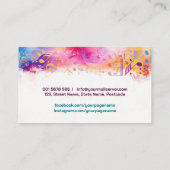 音楽ノートカラフルの水彩 名刺 (裏面)