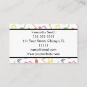 音楽ノートカラフルミュージシャン音楽先生 名刺 (裏面)