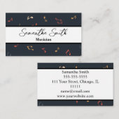 音楽ノートカラフルミュージシャン音楽先生 名刺 (正面/裏面)