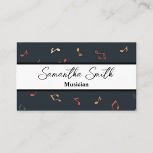 音楽ノートカラフルミュージシャン音楽先生 名刺
