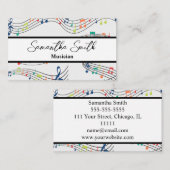 音楽ノートカラフルミュージシャン音楽先生 名刺 (正面/裏面)