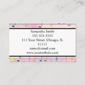 音楽ノートカラフルミュージシャン音楽先生 名刺 (裏面)