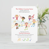 音楽ノートカラフル子ども学校音楽コンサート 招待状 (スタンド正面)