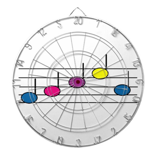 音楽ノートカラフル ダーツボード (正面)