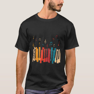 音楽ノートキーボカラフルードピアノ Tシャツ