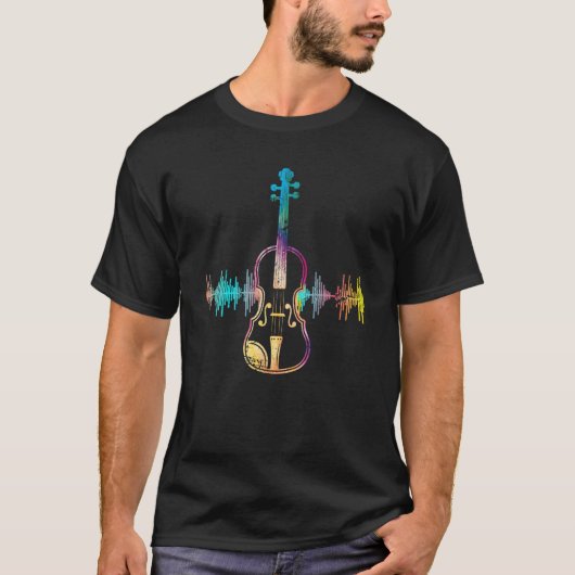 音楽ノートクラシカルミュージシャンヴァイオリン選手ギフト Tシャツ (正面)