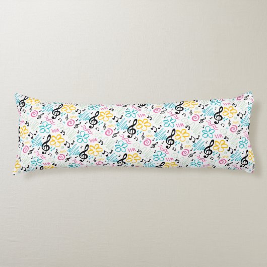 音楽ノートクレフ、 音符記号バンドミュージシャンギフト90インスパイアs ボディピロー (正面)