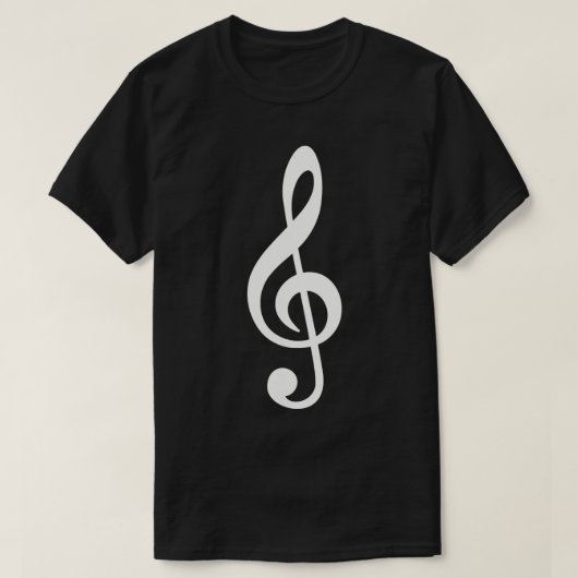 音楽ノートクレフ、 音符記号 Tシャツ (デザイン正面)