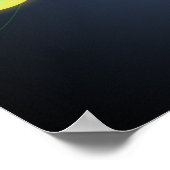 音楽ノートクールのハートの渦に白熱［赤熱］光を放つ影響 ポスター (角)