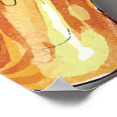 音楽ノートサックスパーソナライズされたピアノ ポスター (角)