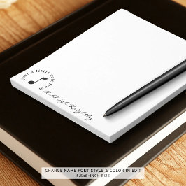 音楽ノートスクリプト名白黒パーソナライズされた ノートパッド