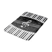 音楽ノートスタイリッシュトレブルクレフ、 音符記号とピアノ鍵 バスマット (アングル)