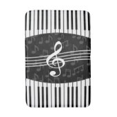 音楽ノートスタイリッシュトレブルクレフ、 音符記号とピアノ鍵 バスマット (正面縦)