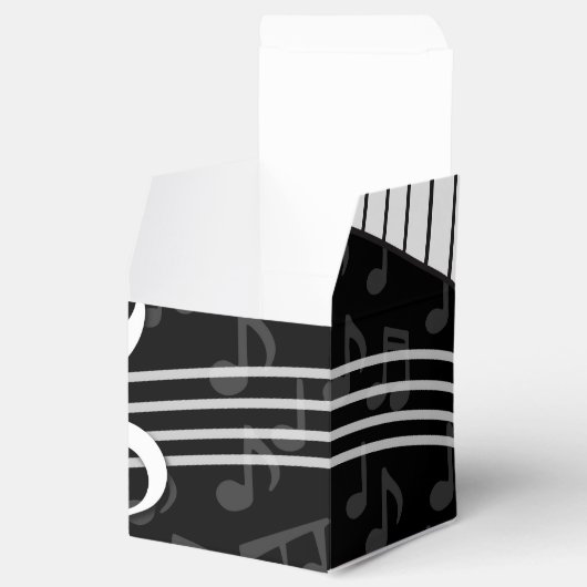 音楽ノートスタイリッシュトレブルクレフ、 音符記号とピアノ鍵 フェイバーボックス (オープン)