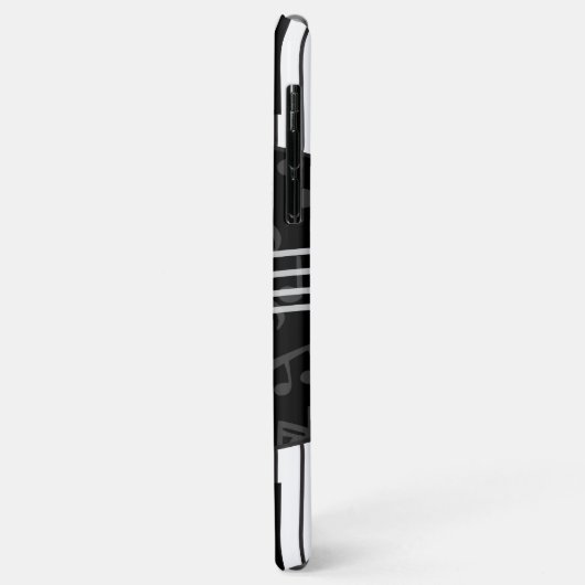 音楽ノートスタイリッシュトレブルクレフ、 音符記号とピアノ鍵 Case-Mate iPhoneケース (裏面/左)